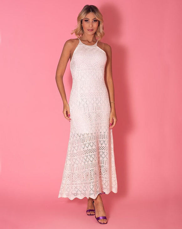 Vestido de Tricot Longo de Alcinha