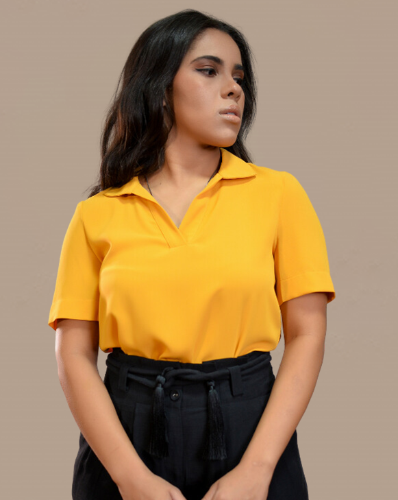 Blusa Crepe Daslu Manga Curta